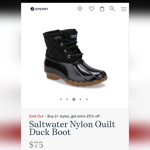 🆕 Sperry Topsider Saltwater Kids Nylon Quilt Duck Boots Fall Winter Classic - Picture 14 of 16